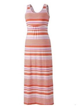 NEW Columbia PFG Omni-Wick striped sleeveless maxi dress Size large women’s